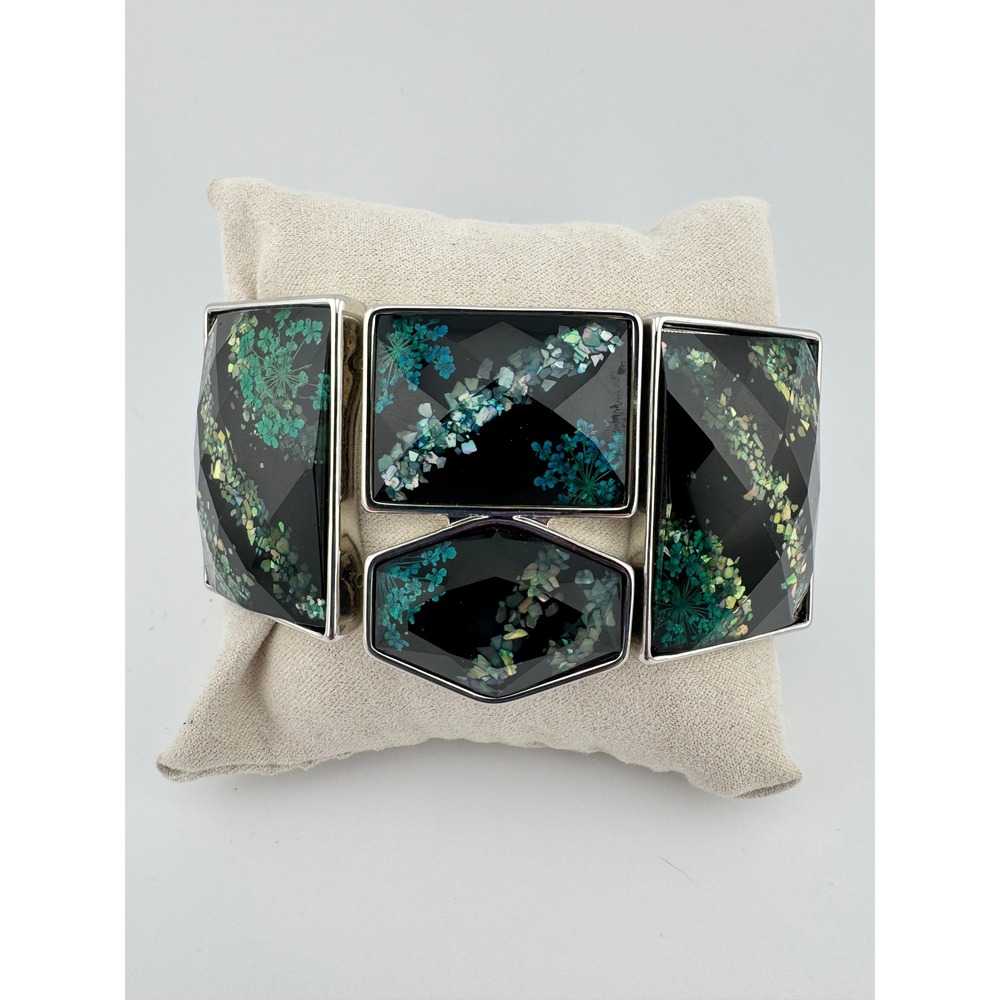Park Lane Blue Tides Bracelet Vintage 1990s Lucite Queen Annes Lace